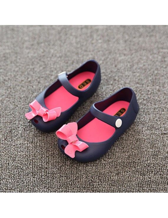 Children Shoes Bowknot Style Cute and Sweet Buckle Strap Closure Round Toe