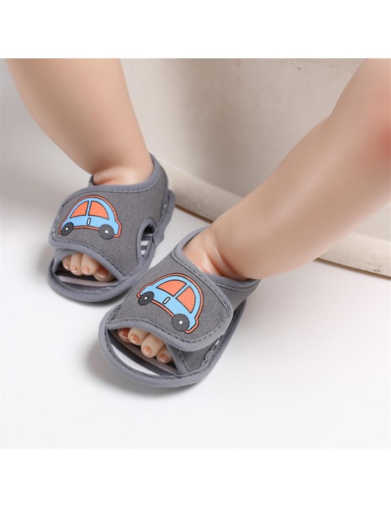 Summer 0-1 year old baby silicone sole Velcro skid shoe blue 13CM/ 39g