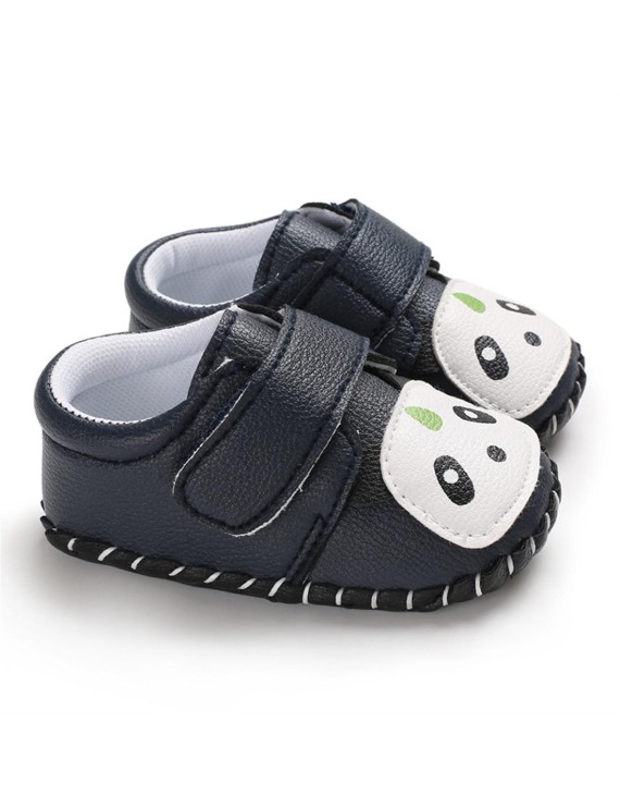 Spring and autumn 0-1 year old baby cartoon panda toddler shoes rubber shoes brown 12CM/76 grams of non-slip shoes