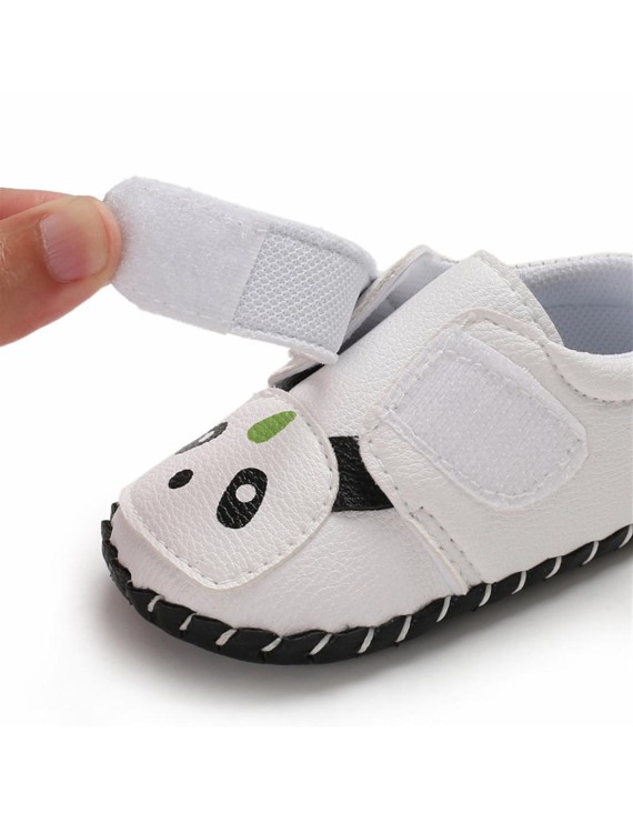 Spring and autumn 0-1 year old baby cartoon panda toddler shoes rubber shoes brown 12CM/76 grams of non-slip shoes