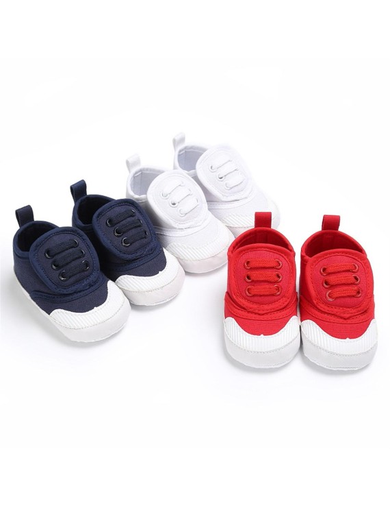 Spring and autumn style 0-1 year old baby soft sole leisure canvas shoes white 13cm