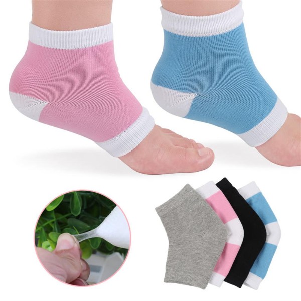 Cross-border SPA silicone gel foot heel socks foot protection foot moisturizer socks for men and women moisturizing foot cover blue and white