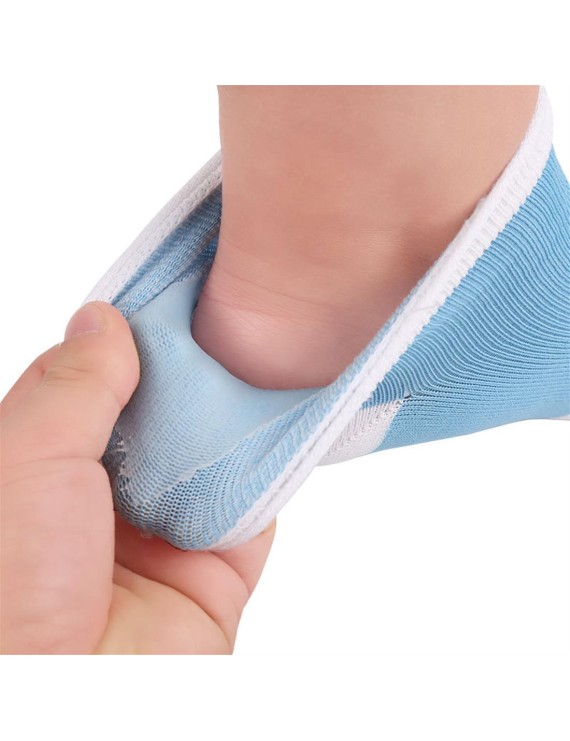 Cross-border SPA silicone gel foot heel socks foot protection foot moisturizer socks for men and women moisturizing foot cover blue and white