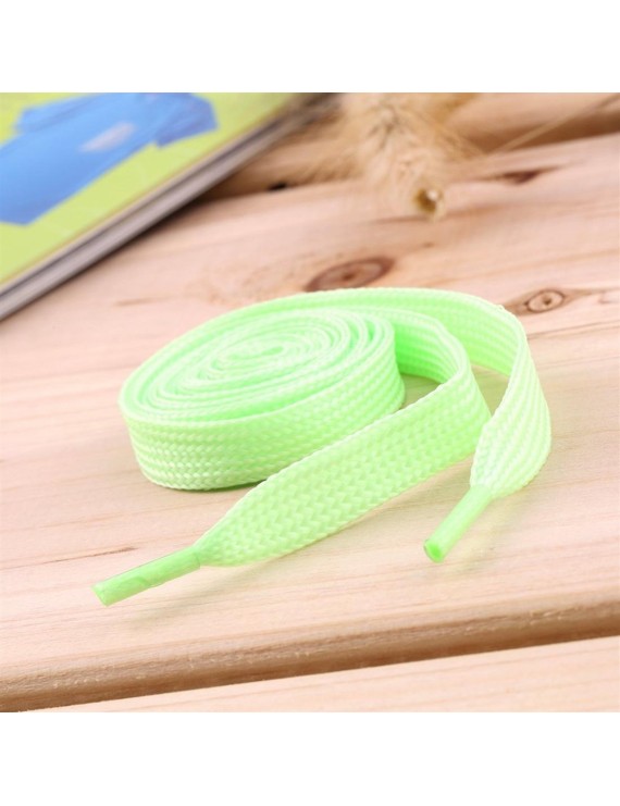 A Pair Men Women Athletic Fluorescent Shoelace Canvas Sneakers Flat Shoes Lace