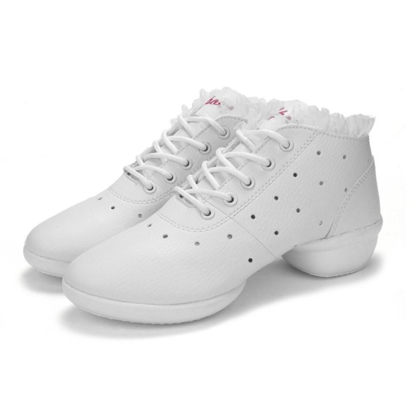 Women Dance Shoes Soft Cow Leather Shoes Sneakers Anti-slip Dance Shoes