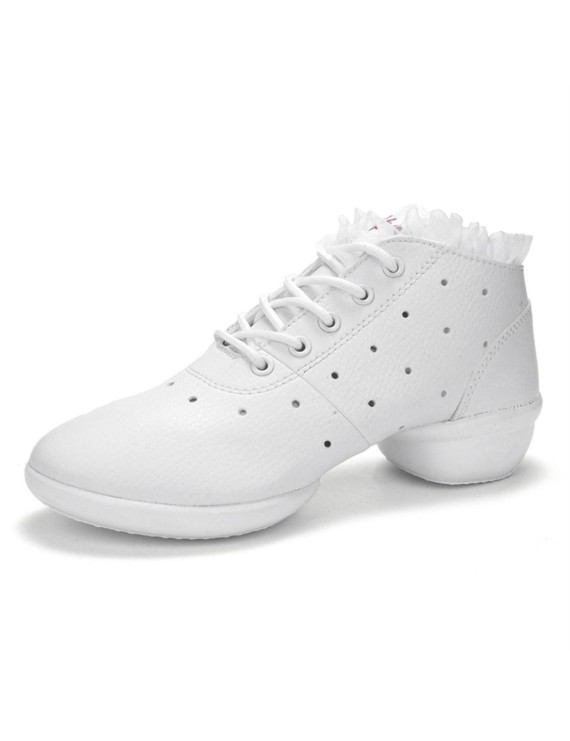 Women Dance Shoes Soft Cow Leather Shoes Sneakers Anti-slip Dance Shoes