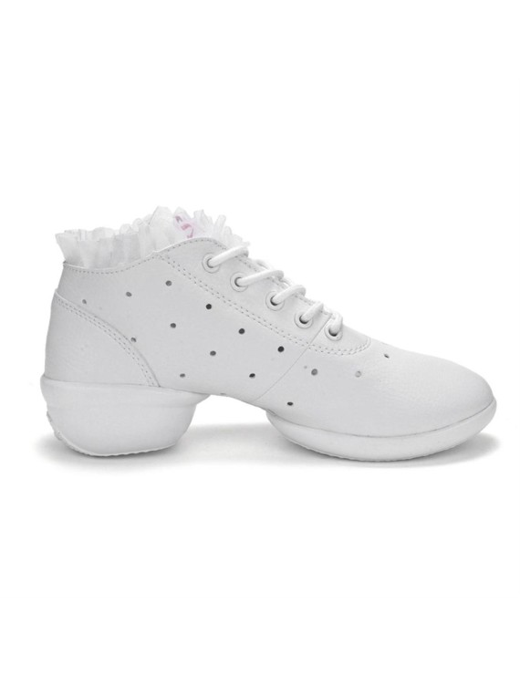 Women Dance Shoes Soft Cow Leather Shoes Sneakers Anti-slip Dance Shoes