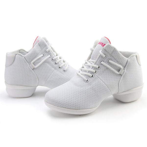 Soft Bottom Breathable Dance Shoes With Net Vamps Increased Dance Sneakers