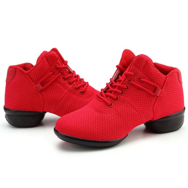 Soft Bottom Breathable Dance Shoes With Net Vamps Increased Dance Sneakers