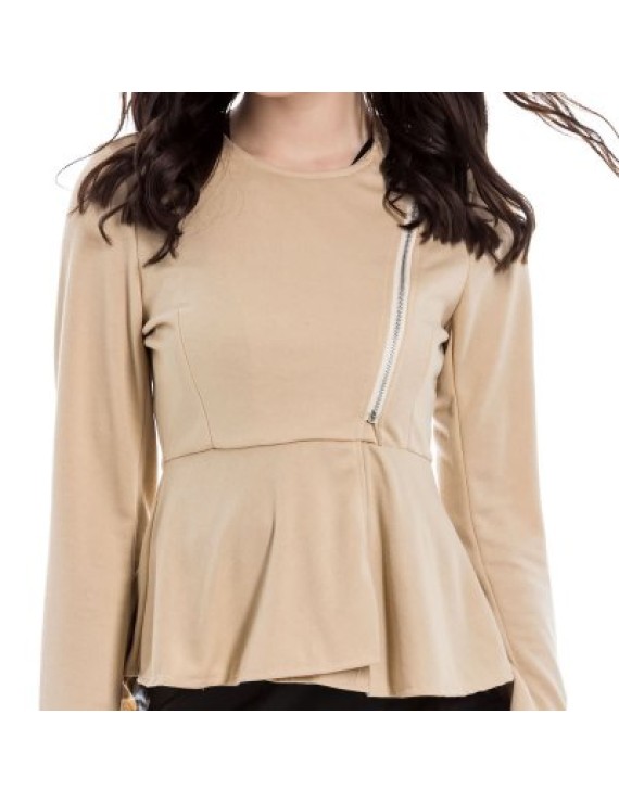 Slim Fit Zip Up Peplum Jacket