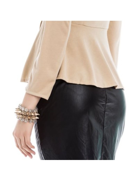 Slim Fit Zip Up Peplum Jacket