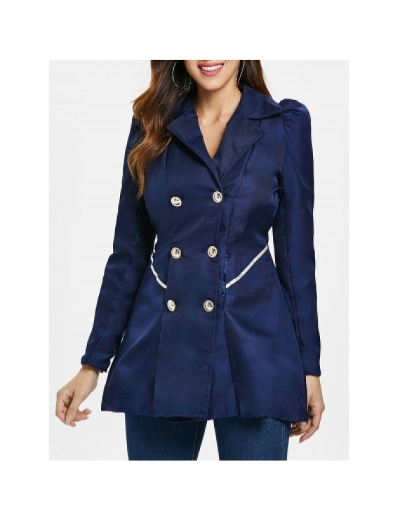 Fit and Flare Coat With Double Breasts