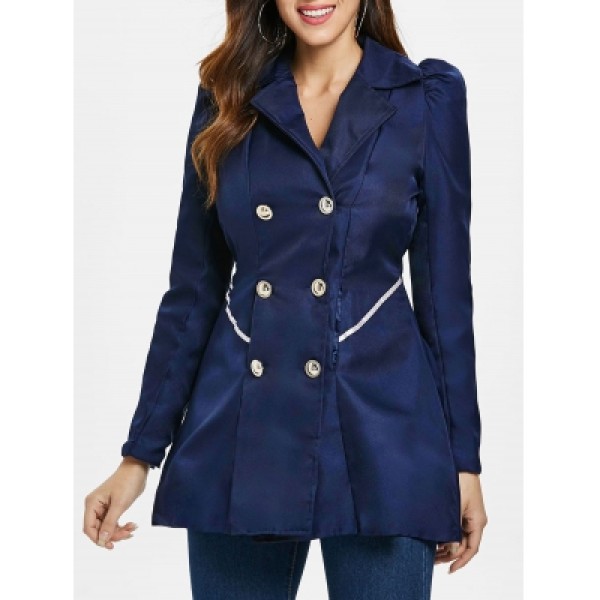 Fit and Flare Coat With Double Breasts