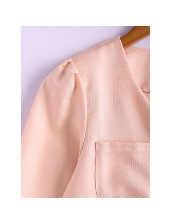 Candy Color Puff Sleeve Cotton Coat