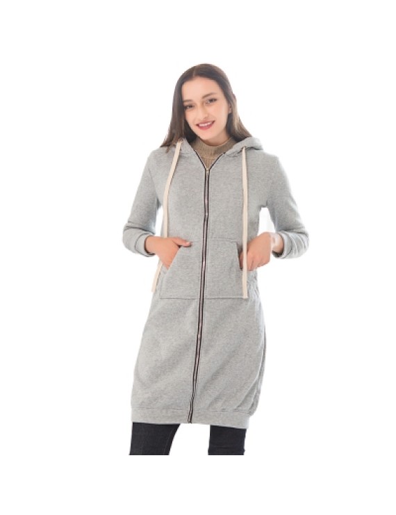 Women Plus Size Warm Hoodie Casual Loose Sweatshirt Coat Velvet Fashion Outwear