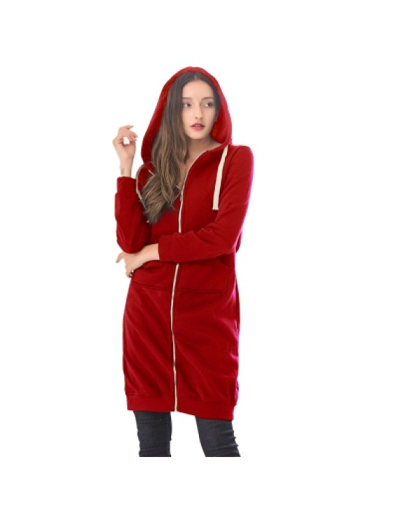 Women Plus Size Warm Hoodie Casual Loose Sweatshirt Coat Velvet Fashion Outwear