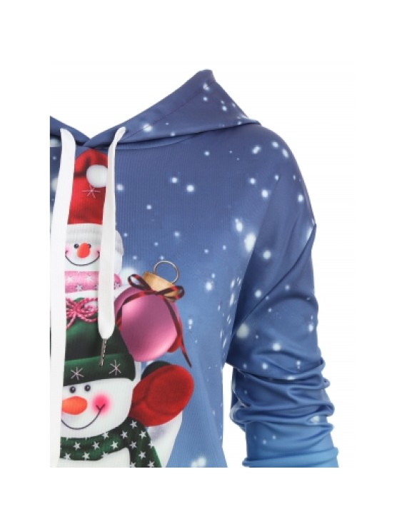 Snowman Front Pocket Christmas Hoodie