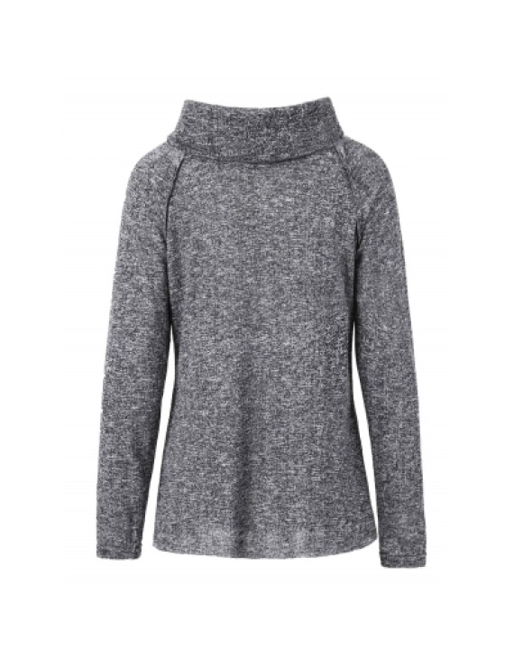 Cowl Neck Long Sleeve Spliced Sweatshirt