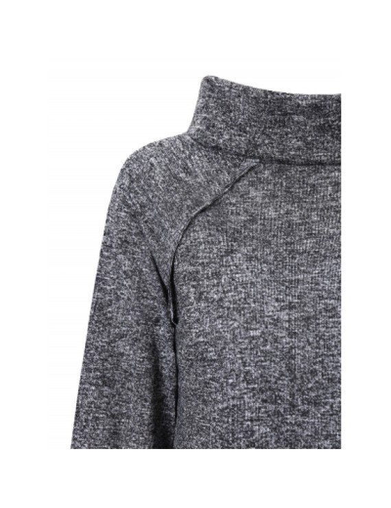 Cowl Neck Long Sleeve Spliced Sweatshirt