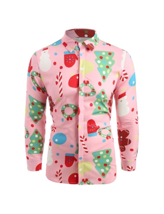 Christmas Theme Button Up Shirt