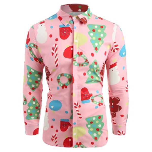 Christmas Theme Button Up Shirt