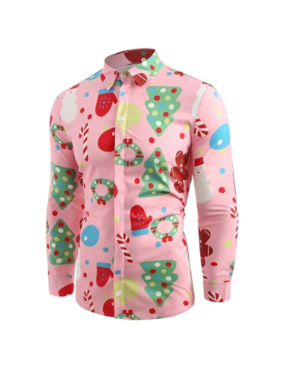 Christmas Theme Button Up Shirt