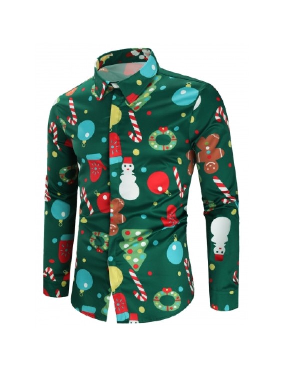 Christmas Theme Button Up Shirt