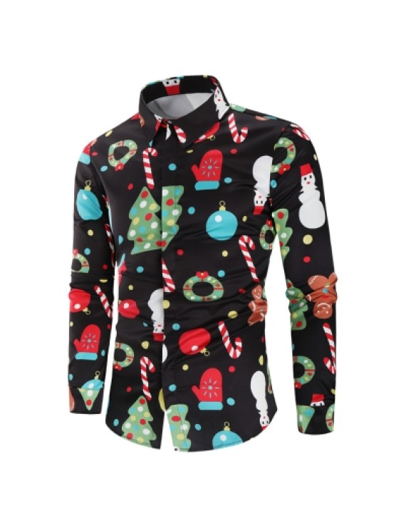 Christmas Theme Button Up Shirt