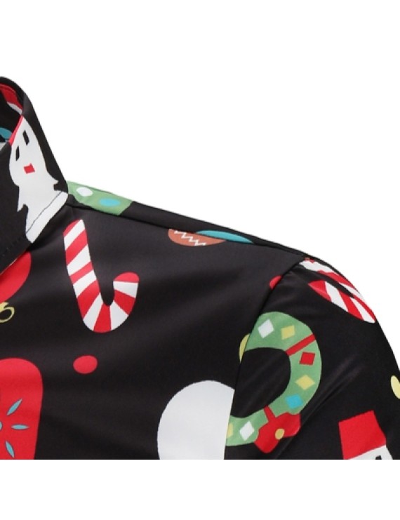 Christmas Theme Button Up Shirt