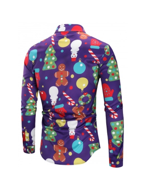 Christmas Theme Button Up Shirt