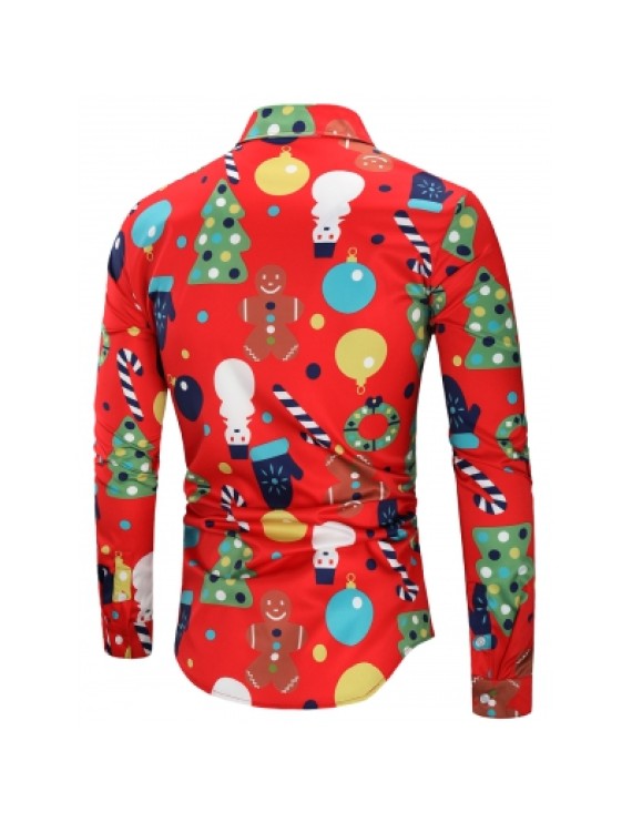 Christmas Theme Button Up Shirt