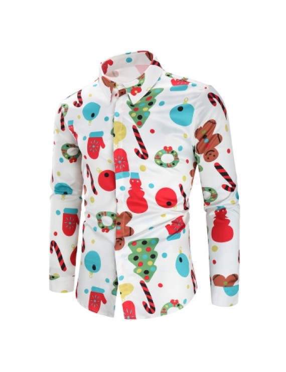 Christmas Theme Button Up Shirt