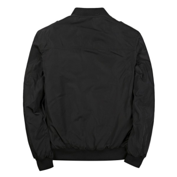 Zip Up Badge Patched Bomber Jacket