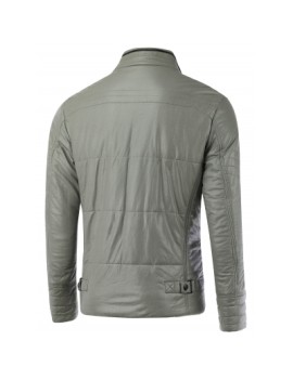 Zippered Buckled Texture Padded Jacket