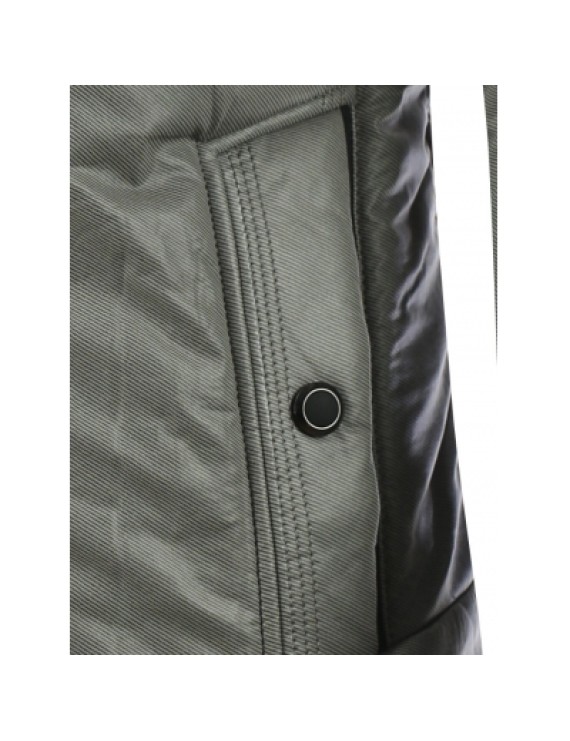 Zippered Buckled Texture Padded Jacket