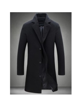 Turndown Collar Long Sleeve Coat