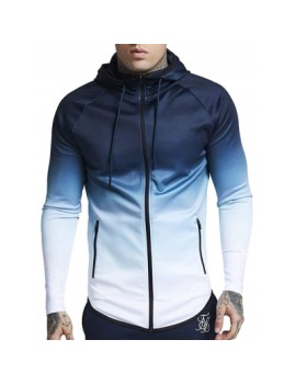 Raglan Sleeve Zip Up Casual Hoodie