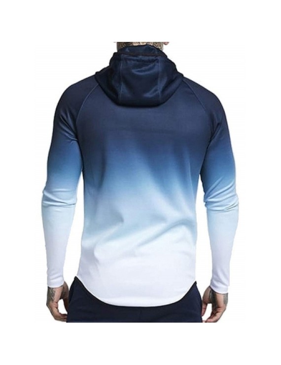 Raglan Sleeve Zip Up Casual Hoodie