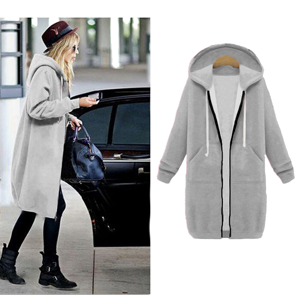 Women Plus Size Warm Hoodie Casual Loose Sweatshirt Coat Velvet Fashion Outwear