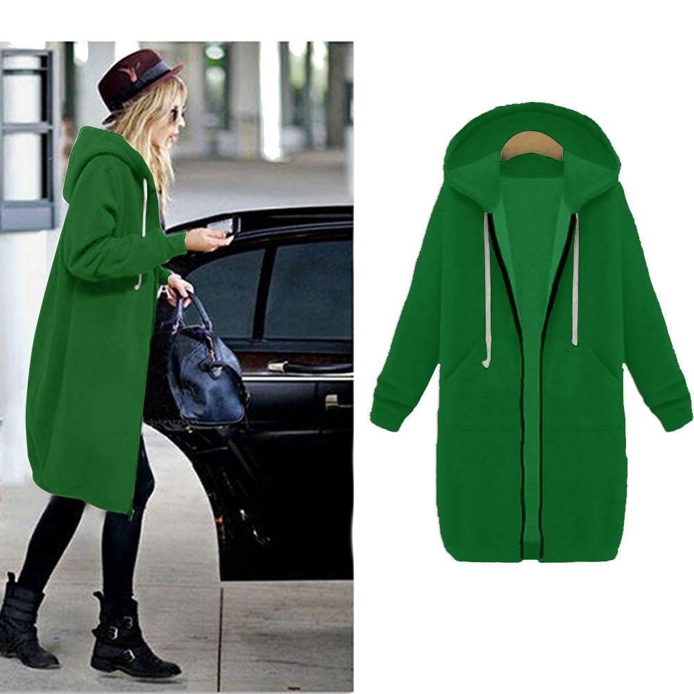 Women Plus Size Warm Hoodie Casual Loose Sweatshirt Coat Velvet Fashion Outwear