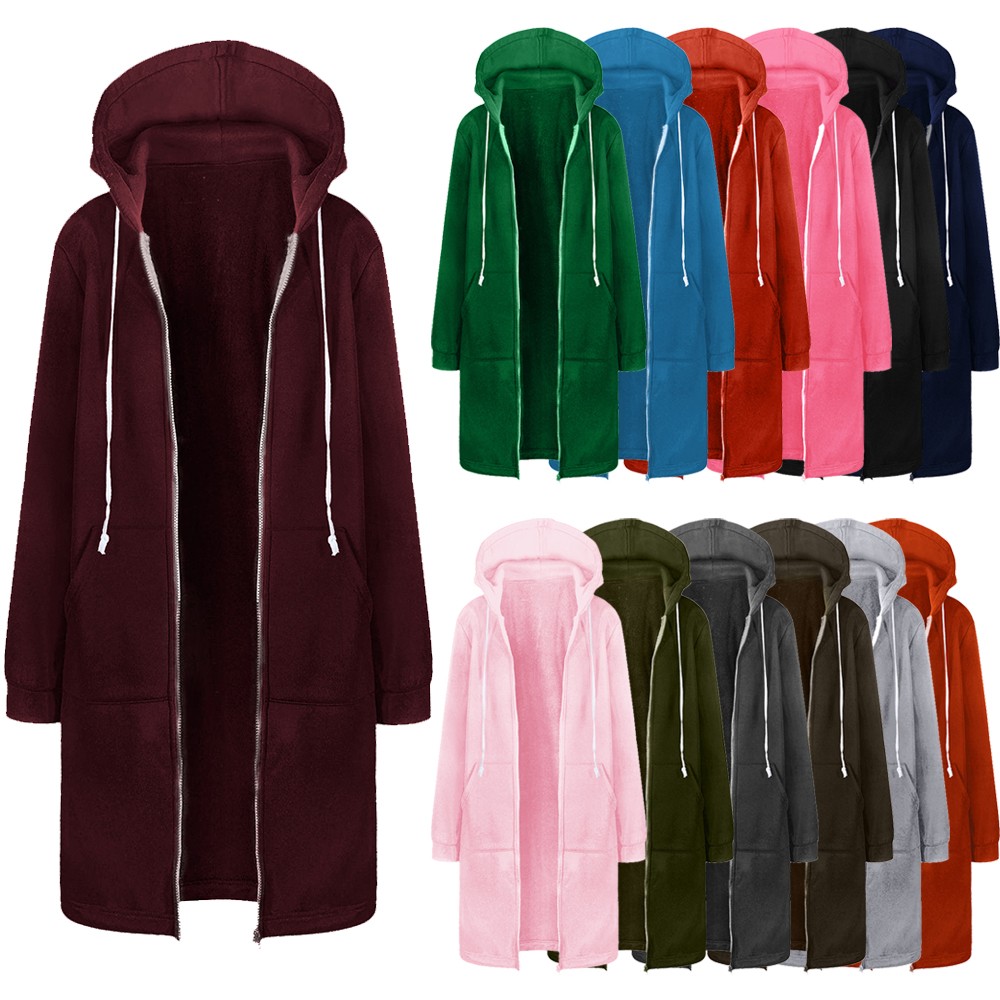 Women Plus Size Warm Hoodie Casual Loose Sweatshirt Coat Velvet Fashion Outwear